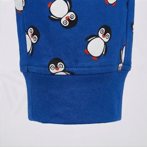 Conjunto de pijama azul de 2 piezas para mujer con estampado de pingüinos, top con cremallera frontal y pantalones largos, ropa informal para todas las estaciones - Product Image 6