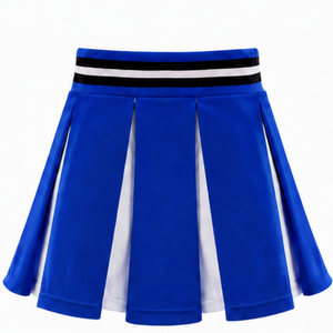 Jupe plissée bleu roi pour femmes, taille haute, uniforme d'équipe athlétique, performance de danse, entraînement, compétition - Product Image 2