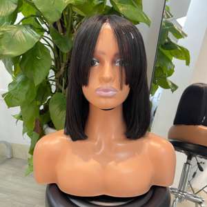 Perruque noire lisse à fermeture 4x4, 16 pouces, 18 pouces, 20 pouces, densité 180%, extensions de cheveux humains vietnamiens alignés sur les cuticules, prix - Product Image 2