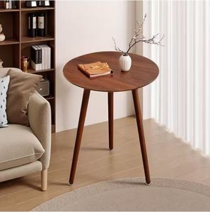 Table d'appoint de luxe en noyer, meuble d'appoint moderne pour salon, table de chevet de style mid-century - Product Image 1