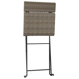Conjunto de Bistro Plegable Pequeño en Ratán Sintético Gris, Muebles de Patio con Práctico Conjunto de Bistro Plegable - Product Image 6