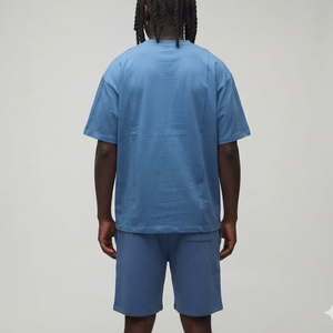 Ensemble de survêtement 2 pièces respirant pour homme, en coton 100%, avec t-shirt imprimé décontracté et short, idéal pour l'été et le streetwear, avec logo – Vente en gros - Product Image 6