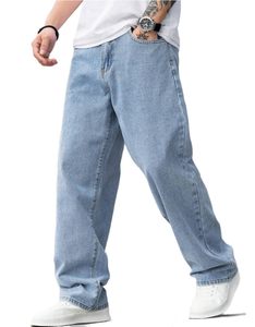 Pantalones Vaqueros de Mezclilla Rectos de Cintura Media para Hombre, Estilo Vintage, Ajustados, con Bolsillos, Ligeramente Elásticos, de Pierna Ancha, Largos - Product Image 1