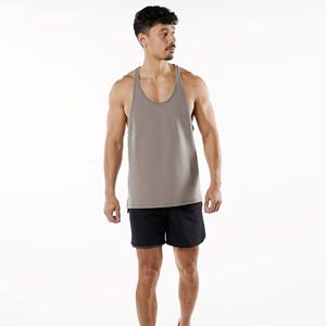 Débardeurs de sport vintage respirants et écologiques en polyester/coton pour hommes, coupe ajustée, sans manches, pour la gym, avec logo personnalisé – En promotion - Product Image 3