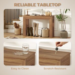 Tavolino da ingresso/laterale stretto di lusso in noce da 47 pollici per arredamento domestico - Product Image 4