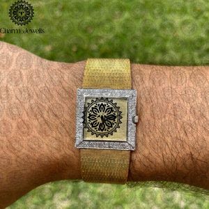 Montre de luxe pour homme Charm Jewells en acier inoxydable, cadran 40 mm, lunette sertie de diamants, mouvement mécanique analogique, résistance à l'eau 10 bars, automatique - Product Image 1