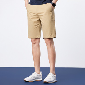Pantalones Cortos Chino de Algodón Transpirable para Hombre, Color Sólido, Clásicos, Casuales, para Verano, con Lazos para Cinturón y Cierre de Botón para Comodidad Diaria - Product Image 1