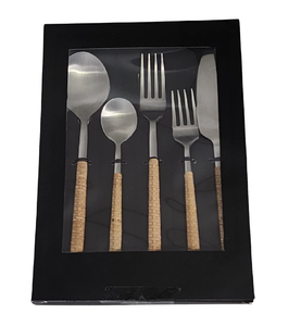 Stainless Steel Spoon With Rattan Handle Cutlery <b>Set</b> for Business <b>Gifts</b> Customized Steel Spoon At <b>Cheap</b> Price - Product Image 6