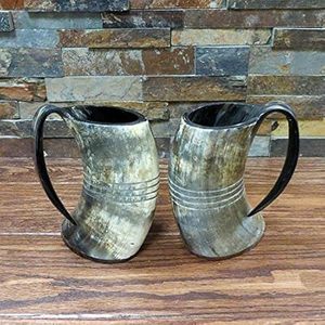 Chope à bière artisanale en corne de bœuf, unique, style Viking, pour cadeau et objet de collection - Product Image 2