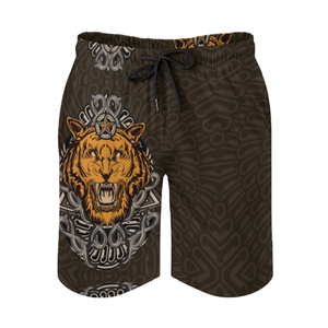 Shorts de bain pour hommes Custom SELF INDUSTRIES, 100% Polyester, 220g, légers, élastiques, taille mi-haute, à séchage rapide, anti-plis, avec devant uni - Product Image 1