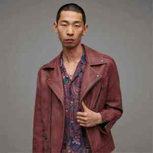 Custom Men Vintage Burgundy Genuine <b>Leather</b> <b>Biker</b> <b>Jacket</b> Wholesale OEM Slim Fit Motorcycle Outerwear Zipper Coat - Product Image 2