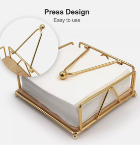 Porta Servilletas Moderno para Restaurante de Hotel, Organizador de Mesa Decorativo, Porta Servilletas de Acero Inoxidable con Acabado en Latón - Product Image 1