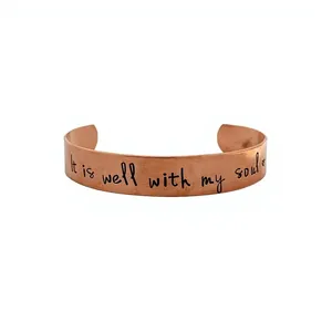 Bracelet en cuivre fait main gravé « Mon enfant et des fragments de moi », cadeau pour la fête des mères, bijoux en métal, impression personnalisée en relief - Product Image 5