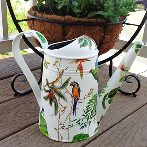 บัวรดน้ำโลหะขนาดใหญ่พร้อมพวยยาวสำหรับรดน้ำต้นไม้นอกบ้านและเคลือบผิวด้วยสีฝุ่นทนทานต่อการเกิดสนิม - Product Image 1