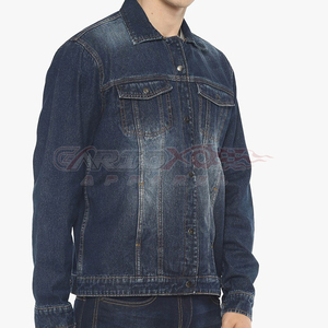 เสื้อแจ็คเก็ตยีนส์ผู้ชาย GARIOX APPAREL ทรงปกติ ซักแบบ Stonewashed ผ้าฝ้าย 100% ซิปแบบรูด สีพื้น สไตล์ HIGH STREET กันน้ำ รับผลิตแบบ OEM ขายส่ง - Product Image 2