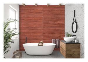 Azulejos de Porcelana Fina con Acabado Madera Cerezo Roja Intensa 600x1200mm, Acabado Mate, GVT y PGVT para Piso y Pared - Product Image 3