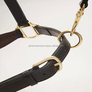 Silla original de cuero para caballos, cabestro de Carreras de Caballos de cuero acolchado ajustable completo hecho a medida, accesorios para caballos - Product Image 1