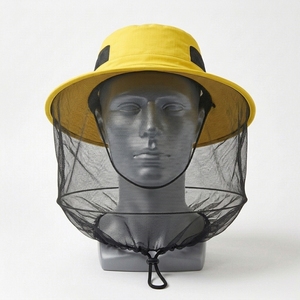 Chapeau anti-moustiques OEM personnalisé à large bord, noir, avec filet anti-insectes amovible, respirant, protection solaire extérieure, pour randonnée et pêche, faible MOQ - Product Image 1