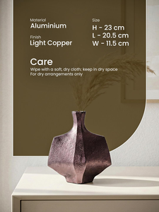 Neer Gradient <b>Vase</b> Flower <b>Vase</b> Light <b>Copper</b> Finish Premium Aluminium Home Decor, Living Room, Office, Dry Flower Arrange - Product Image 5