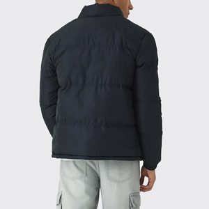 New Arrival Thick <b>Warm</b> Winter <b>Men's</b> Casual Long Puffer <b>Jacket</b> Stand Zipper Front Lightweight 100% Polyester Waterproof Windproof - Product Image 3