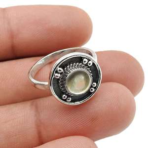 Anillos de boda de plata de ley 925 a precio de mayorista con piedra preciosa de citrino natural de forma redonda, anillo bohemio para mujeres y hombres. - Product Image 5