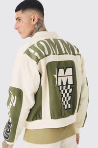 Chaqueta Varsity Personalizada de Piel de Oveja para Hombre, Estilo Vintage, para Invierno, con Logotipo Frontal, Impermeable y Resistente al Viento, para Universidad o Colegio - Product Image 6