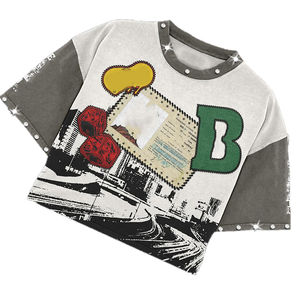 Ensemble T-shirt et short décontracté pour homme, imprimé graphique, 100 % coton épais, délavé à l'acide, style streetwear respirant pour l'été - Product Image 4