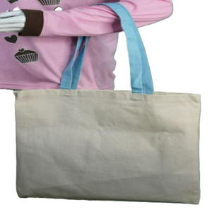 Bolsa de Tela de Algodón Orgánico Personalizable, Gran Capacidad, con Cordón, Logotipo Personalizado, Bolsa de Compras Reutilizable Natural para Promociones - Product Image 1