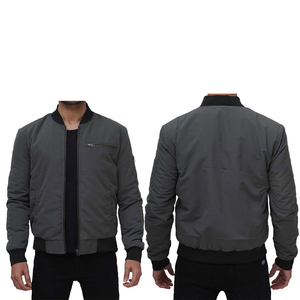 Chaqueta Bomber Gris para Hombre, Cuello Alto Informal, Color Sólido, Poliéster, Ropa de Invierno, Corte Regular, Impermeable y Transpirable - Product Image 6