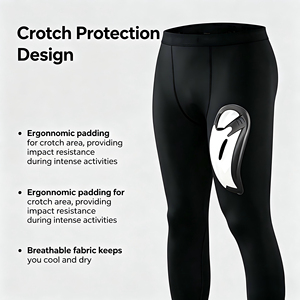 Pantalones de capa base para hockey sobre hielo, con logo frontal, ajuste seguro, resistentes a cortes, zonas de alta ventilación, comodidad avanzada - Product Image 4