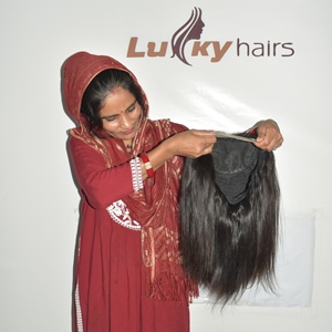 Peluca de Cabello Humano 100% Virgen, Cabello Remy Indio, Color Negro Natural, Sin Pegamento, Pre-Desplumada, Peluca de Encaje HD, Suave, Gruesa y de Alta Densidad - Product Image 6