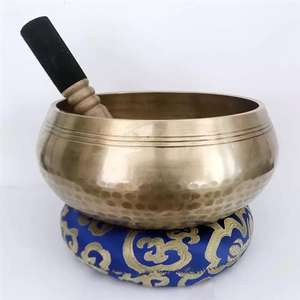 Cuenco tibetano de latón antiguo pulido para la salud y sonidos mágicos - Product Image 2
