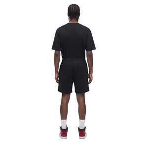 Shorts de survêtement noirs personnalisés pour hommes, taille élastique, cordon de serrage, poches latérales, coupe décontractée au-dessus du genou, marque privée, vente en gros - Product Image 1