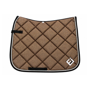 Nuevo mantón de silla de montar acolchado marrón con ribete blanco y forro polar con logo, material de poliéster, servicio OEM, mantón de silla de montar para caballo 2026 - Product Image 1