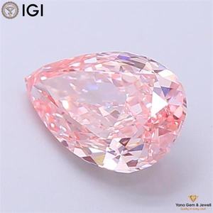 Diamant de laboratoire cultivé CVD de couleur rose vif fantaisie, clarté VS1, 1,50 CARAT, forme poire, avec certificat IGI, pour une bague de fiançailles spéciale - Product Image 2