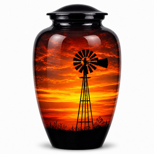 Nueva urna funeraria con diseño de molino de viento y esmalte para cenizas de adultos, para urnas conmemorativas de cremación. - Product Image 3