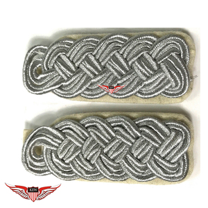 KEW Vintage Epaulettes Style Grey <b>Braided</b> on white back Shoulder Boards Durable Garment <b>Accessories</b> - Product Image 1