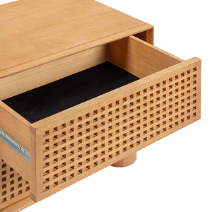 Modern Nightstand with 2 Drawers Made of Solid Teak Wood High Quality Natural Finish for Bedroom and Hotel Use - Product Image 5