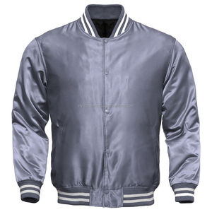2026 Hot Sale Custom Made Men's <b>Light</b> Weight Satin Letterman Bomber <b>Jacket</b> Casual School Baseball <b>Jackets</b> - Product Image 1