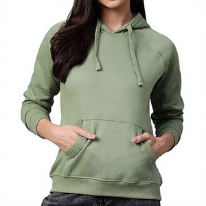 เสื้อฮู้ดสีเขียวเซจสำหรับผู้หญิง ผ้าฝ้ายถัก 100% สวมใส่สบาย แขนยาว มีกระเป๋า ระบายอากาศได้ดี เหมาะสำหรับใส่ในฤดูใบไม้ร่วง - Product Image 6