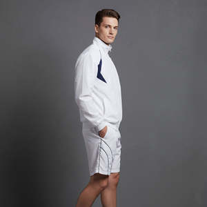 Ensemble streetwear deux pièces coupe-vent sur mesure pour homme grande taille, 100 % coton, imprimé uni, respirant, pour l'été - Product Image 4