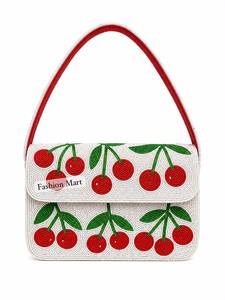 Sac bandoulière en perles fait main à motif floral avec fermeture éclair, élégant pour soirées et fêtes - Product Image 3