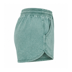 Nouveauté : Short décontracté d'été pour femme, brodé, délavé à l'acide, taille haute élastique, coupe régulière, 100 % coton respirant et séchage rapide - Product Image 3