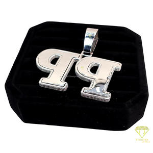 Moissanite Diamond <b>SLIME</b> Iced Out Name Pendant Necklace With Cuban Link Chain Bold Letter Typography Design Statement Jewelry - Product Image 4