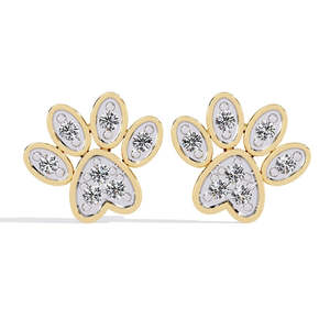 Aretes de Diamante Cultivado en Laboratorio con Forma de Huella para Mujer, Corte Brillante Redondo, Certificado IGI, Oro Blanco Clásico - Product Image 4
