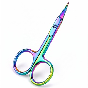 Ciseaux à cuticules MJW Rainbow en acier inoxydable, pointe précise, revêtement titane, outil de manucure et pédicure, usage domestique - Product Image 4