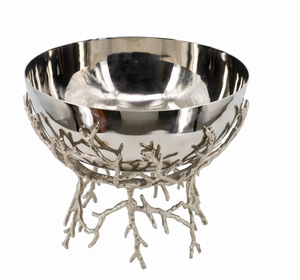 Moderno Cuenco Redondo de Metal con Soporte de Rama, Frutero Decorativo para Mesa, Decoración de Comedor, Acabado Pulido Hecho a Mano - Product Image 4