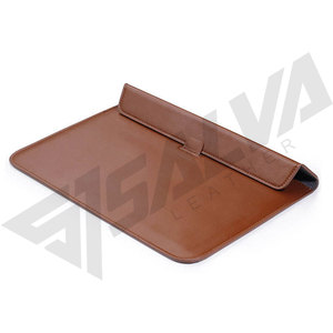 SALVA LEATHER Genuine Leather <b>Laptop</b> <b>Sleeve</b> 13-15 Inch Solid Color Luxury Strap Closure Business Lightweight Unisex Daily Use - Product Image 1
