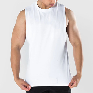 <b>Men's</b> <b>White</b> Sleeveless Tank Top O-Neck Breathable Cotton Casual Summer Wear Regular Fit Pullover Outerwear - Product Image 1
