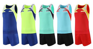 Tenue d'athlétisme homme et femme personnalisable avec logo – Ensemble maillot et short de course pour équipe sportive - Product Image 2